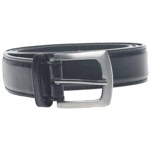 D555 Lewis Square Buckle Plain Belt Black